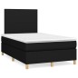 vidaXL Cama box spring con colchón tela negro 120x190 cm