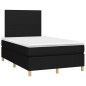 vidaXL Cama box spring con colchón tela negro 120x190 cm