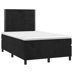 vidaXL Cama box spring con colchón terciopelo negro 120x190 cm