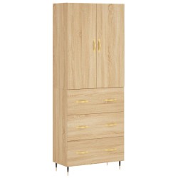 vidaXL Aparador alto madera contrachapada color roble 69,5x34x180 cm