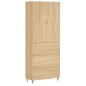 vidaXL Aparador alto madera contrachapada color roble 69,5x34x180 cm
