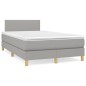 vidaXL Cama box spring con colchón y LED tela gris claro 120x190 cm vidaXL Cama box spring con colchón y LED tela gris claro 120x190 cm