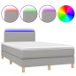 vidaXL Cama box spring con colchón y LED tela gris claro 120x190 cm vidaXL Cama box spring con colchón y LED tela gris claro 120x190 cm