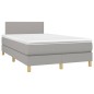vidaXL Cama box spring con colchón y LED tela gris claro 120x190 cm vidaXL Cama box spring con colchón y LED tela gris claro 120x190 cm