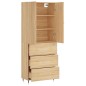 vidaXL Aparador alto madera contrachapada color roble 69,5x34x180 cm