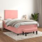 vidaXL Cama box spring con colchón terciopelo rosa 120x190 cm vidaXL Cama box spring con colchón terciopelo rosa 120x190 cm