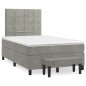vidaXL Cama box spring con colchón terciopelo gris claro 120x190 cm vidaXL Cama box spring con colchón terciopelo gris claro 120x190 cm