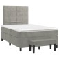 vidaXL Cama box spring con colchón terciopelo gris claro 120x190 cm vidaXL Cama box spring con colchón terciopelo gris claro 120x190 cm