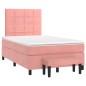 vidaXL Cama box spring con colchón terciopelo rosa 120x190 cm vidaXL Cama box spring con colchón terciopelo rosa 120x190 cm