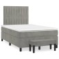 vidaXL Cama box spring con colchón terciopelo gris claro 120x190 cm vidaXL Cama box spring con colchón terciopelo gris claro 120x190 cm