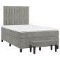 vidaXL Cama box spring con colchón terciopelo gris claro 120x190 cm vidaXL Cama box spring con colchón terciopelo gris claro 120x190 cm
