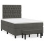 vidaXL Cama box spring con colchón terciopelo gris oscuro 120x190 cm vidaXL Cama box spring con colchón terciopelo gris oscuro 120x190 cm