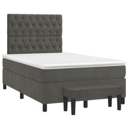 vidaXL Cama box spring con colchón terciopelo gris oscuro 120x190 cm