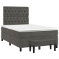 vidaXL Cama box spring con colchón terciopelo gris oscuro 120x190 cm vidaXL Cama box spring con colchón terciopelo gris oscuro 120x190 cm