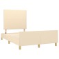 vidaXL Estructura de cama con cabecero tela crema 120x190 cm vidaXL Estructura de cama con cabecero tela crema 120x190 cm