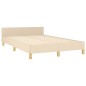 vidaXL Estructura de cama con cabecero tela crema 120x190 cm vidaXL Estructura de cama con cabecero tela crema 120x190 cm