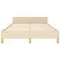 vidaXL Estructura de cama con cabecero tela crema 120x190 cm vidaXL Estructura de cama con cabecero tela crema 120x190 cm