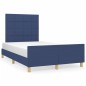 vidaXL Estructura de cama con cabecero tela azul 120x190 cm vidaXL Estructura de cama con cabecero tela azul 120x190 cm