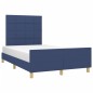 vidaXL Estructura de cama con cabecero tela azul 120x190 cm vidaXL Estructura de cama con cabecero tela azul 120x190 cm