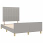 vidaXL Estructura de cama con cabecero tela gris claro 120x190 cm vidaXL Estructura de cama con cabecero tela gris claro 120x190 cm