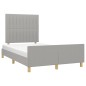 vidaXL Estructura de cama con cabecero tela gris claro 120x190 cm vidaXL Estructura de cama con cabecero tela gris claro 120x190 cm
