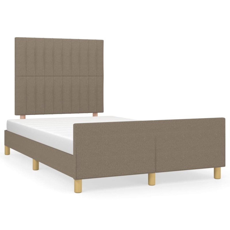 vidaXL Estructura de cama con cabecero tela gris taupe 120x190 cm vidaXL Estructura de cama con cabecero tela gris taupe 120x190 cm