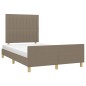 vidaXL Estructura de cama con cabecero tela gris taupe 120x190 cm vidaXL Estructura de cama con cabecero tela gris taupe 120x190 cm