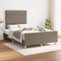 vidaXL Estructura de cama con cabecero tela gris taupe 120x190 cm vidaXL Estructura de cama con cabecero tela gris taupe 120x190 cm