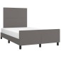 vidaXL Estructura cama con cabecero cuero sintético gris 120x190 cm vidaXL Estructura cama con cabecero cuero sintético gris 120x190 cm