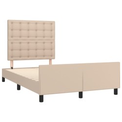 vidaXL Estructura cama y cabecero cuero sintético capuchino 120x190 cm