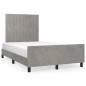 vidaXL Estructura cama con cabecero terciopelo gris claro 120x190 cm vidaXL Estructura cama con cabecero terciopelo gris claro 120x190 cm