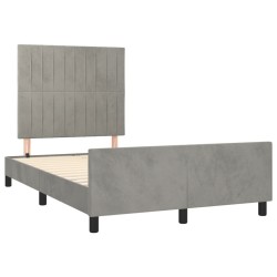 vidaXL Estructura cama con cabecero terciopelo gris claro 120x190 cm