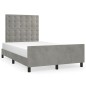 vidaXL Estructura cama con cabecero terciopelo gris claro 120x190 cm