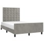 vidaXL Estructura cama con cabecero terciopelo gris claro 120x190 cm