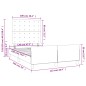 vidaXL Estructura cama con cabecero terciopelo gris claro 120x190 cm
