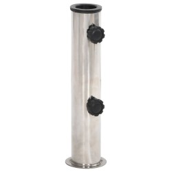 vidaXL Base de sombrilla para mástil Ø38/48 mm acero inoxidable plata