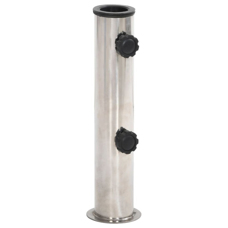 vidaXL Base de sombrilla para mástil Ø38/48 mm acero inoxidable plata vidaXL Base de sombrilla para mástil Ø38/48 mm acero inoxidable plata