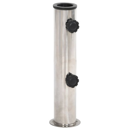 vidaXL Base de sombrilla para mástil Ø38/48 mm acero inoxidable plata