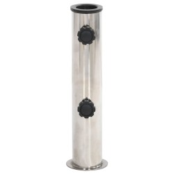 vidaXL Base de sombrilla para mástil Ø38/48 mm acero inoxidable plata