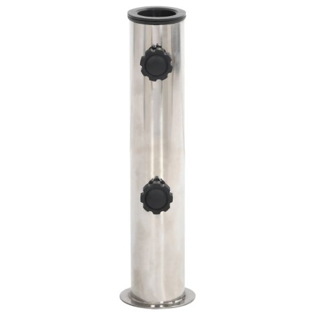 vidaXL Base de sombrilla para mástil Ø38/48 mm acero inoxidable plata