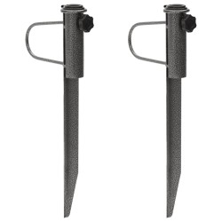 vidaXL Soportes de sombrilla con púas 2 uds acero galvanizado 19x42 cm