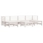 vidaXL Juego de muebles jardín 7 piezas y cojines madera maciza blanco vidaXL Juego de muebles jardín 7 piezas y cojines madera maciza blanco