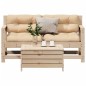vidaXL Juego de muebles de jardín 3 pzas y cojines madera maciza pino vidaXL Juego de muebles de jardín 3 pzas y cojines madera maciza pino