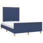 vidaXL Estructura de cama con cabecero tela azul 120x190 cm vidaXL Estructura de cama con cabecero tela azul 120x190 cm