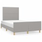 vidaXL Estructura de cama con cabecero tela gris claro 120x190 cm vidaXL Estructura de cama con cabecero tela gris claro 120x190 cm