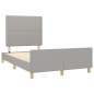 vidaXL Estructura de cama con cabecero tela gris claro 120x190 cm vidaXL Estructura de cama con cabecero tela gris claro 120x190 cm