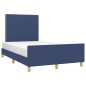 vidaXL Estructura de cama con cabecero tela azul 120x190 cm vidaXL Estructura de cama con cabecero tela azul 120x190 cm