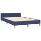 vidaXL Estructura de cama con cabecero tela azul 120x190 cm vidaXL Estructura de cama con cabecero tela azul 120x190 cm