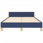 vidaXL Estructura de cama con cabecero tela azul 120x190 cm vidaXL Estructura de cama con cabecero tela azul 120x190 cm