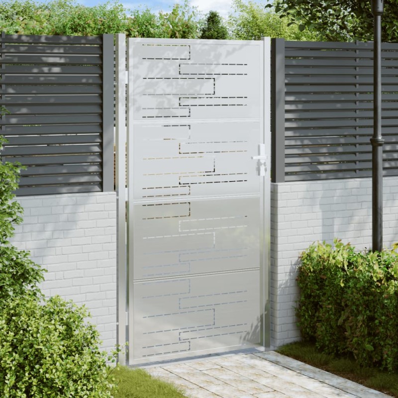 vidaXL Puerta de jardín de acero inoxidable 100x180 cm vidaXL Puerta de jardín de acero inoxidable 100x180 cm